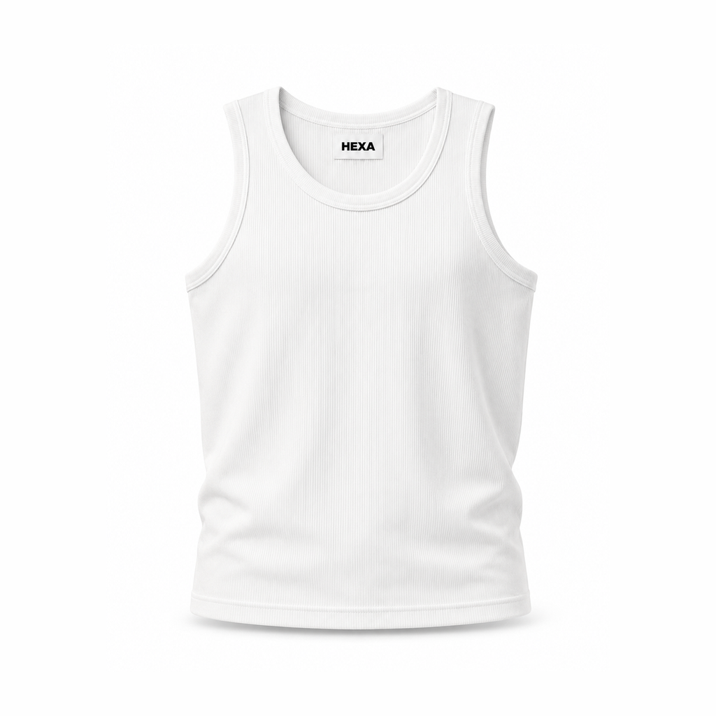 HEXA WHITE COTTON TANK TOP