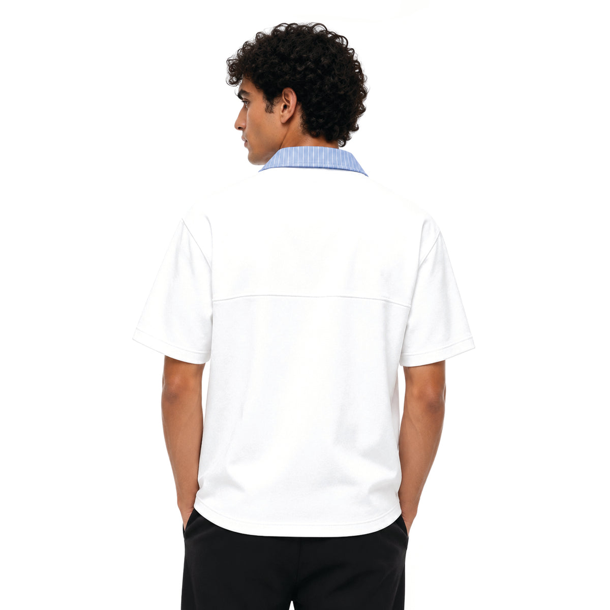 Hexa half zip polo shirt with a sleek collar and modern design, displayed on a neutral background.