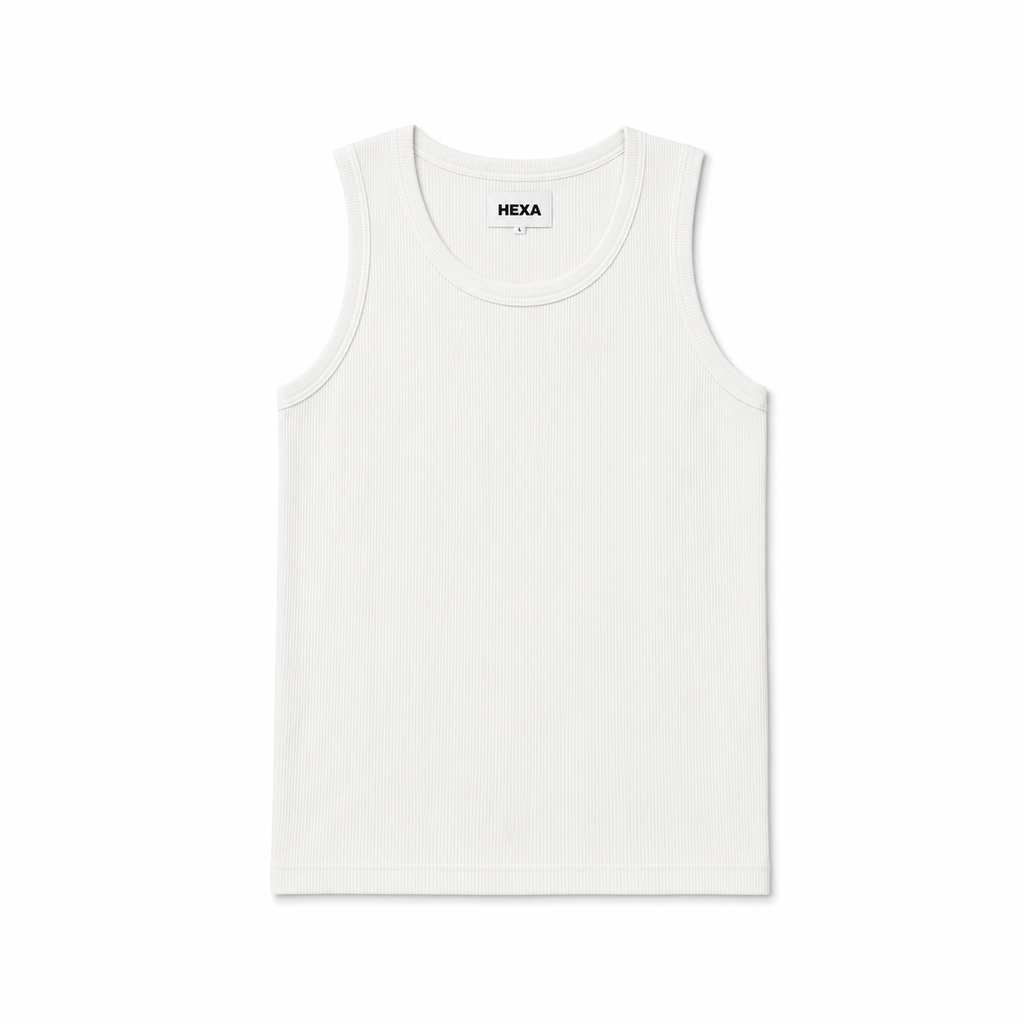 HEXA WHITE COTTON TANK TOP