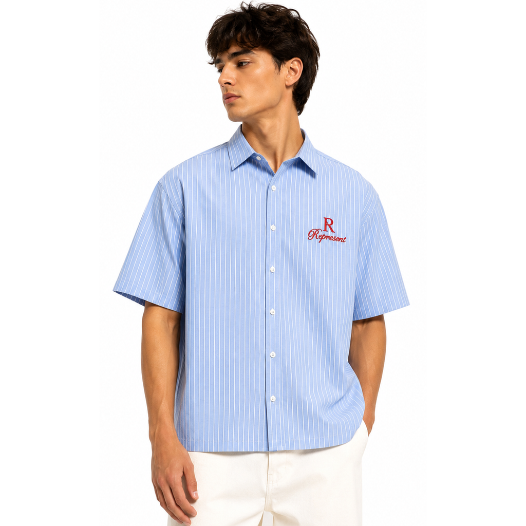 BOX FIT SHITR BLUE&WHITE