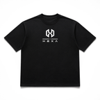 Hexa Blind Vision oversized T-shirt in black with bold graphic print, relaxed fit, and short sleeves.