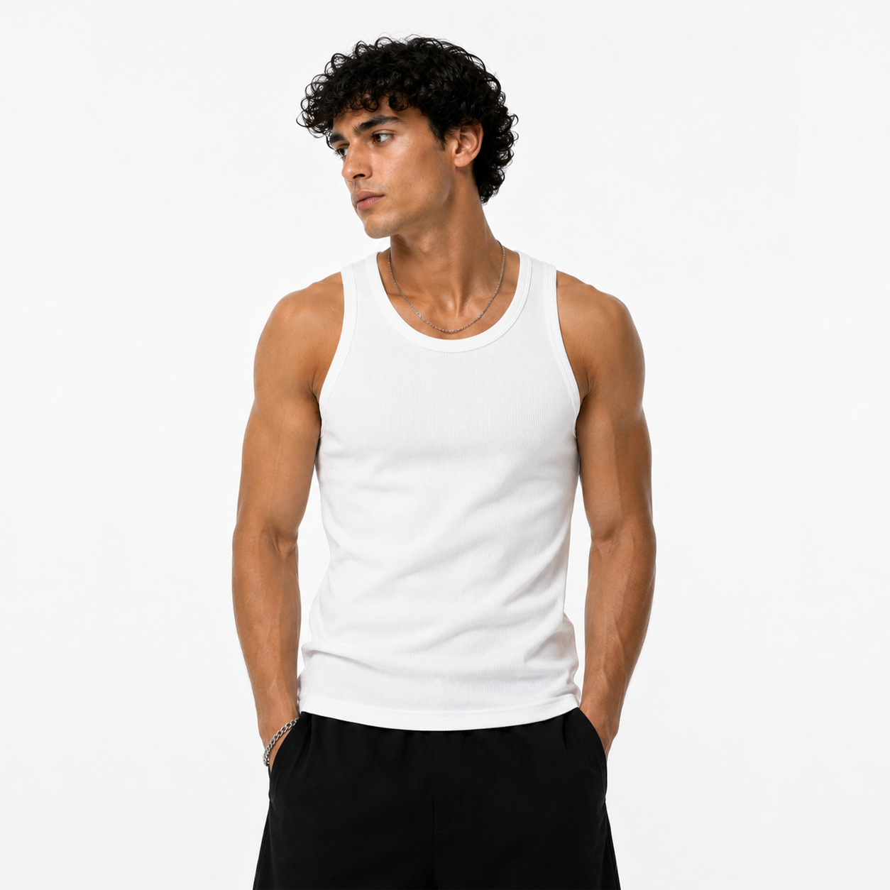 HEXA WHITE COTTON TANK TOP