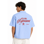 Hexa Summer Box Fit Shirt, men's casual short-sleeve shirt with a relaxed fit, featuring a stylish summer print on lightweight fabric.