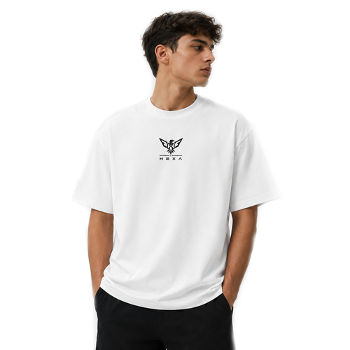 Hexa Eagle Flight oversized T-shirt featuring a bold eagle graphic on the front, casual fit, and soft fabric.