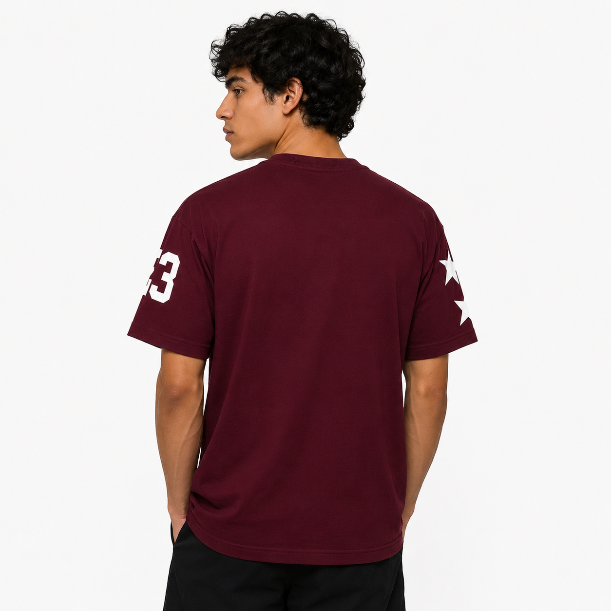 BURGUNDY BASEBALL OVERSIZED T-SHIRT