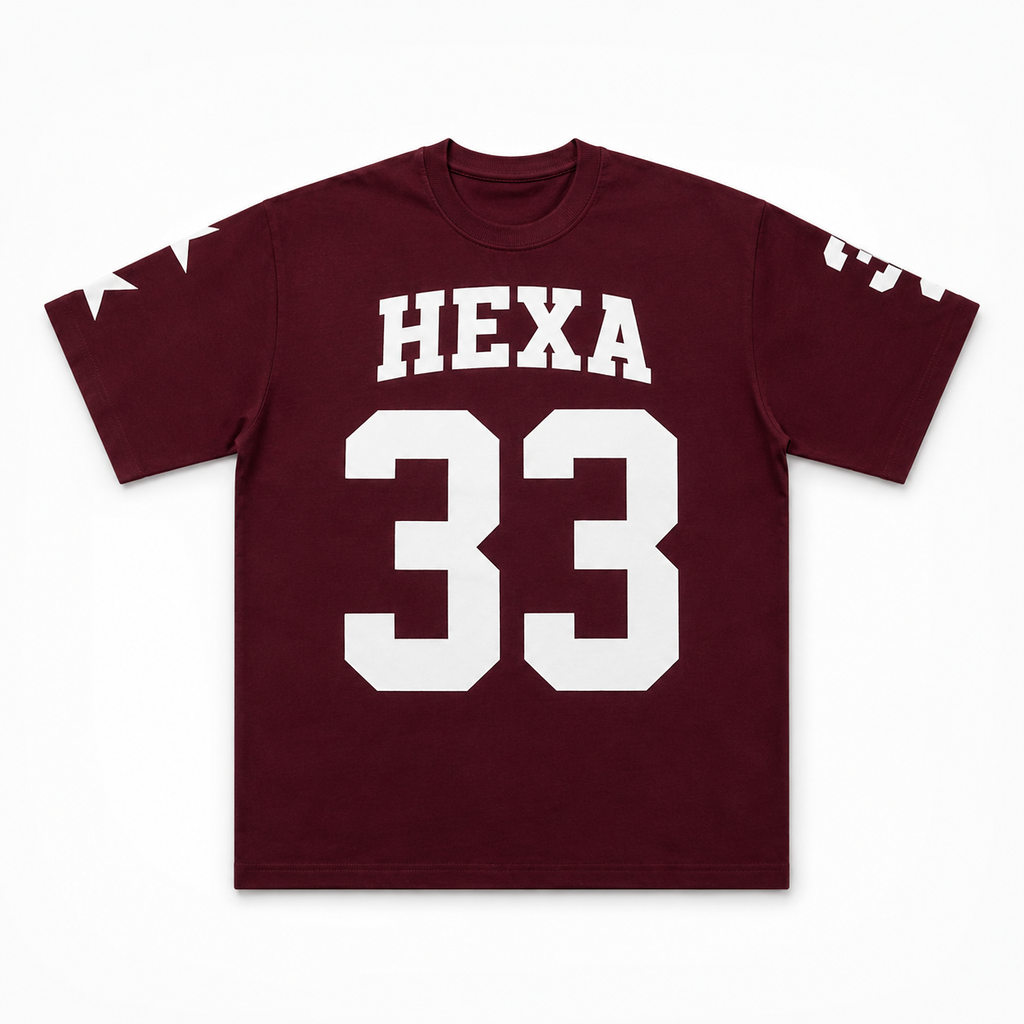 BURGUNDY BASEBALL OVERSIZED T-SHIRT