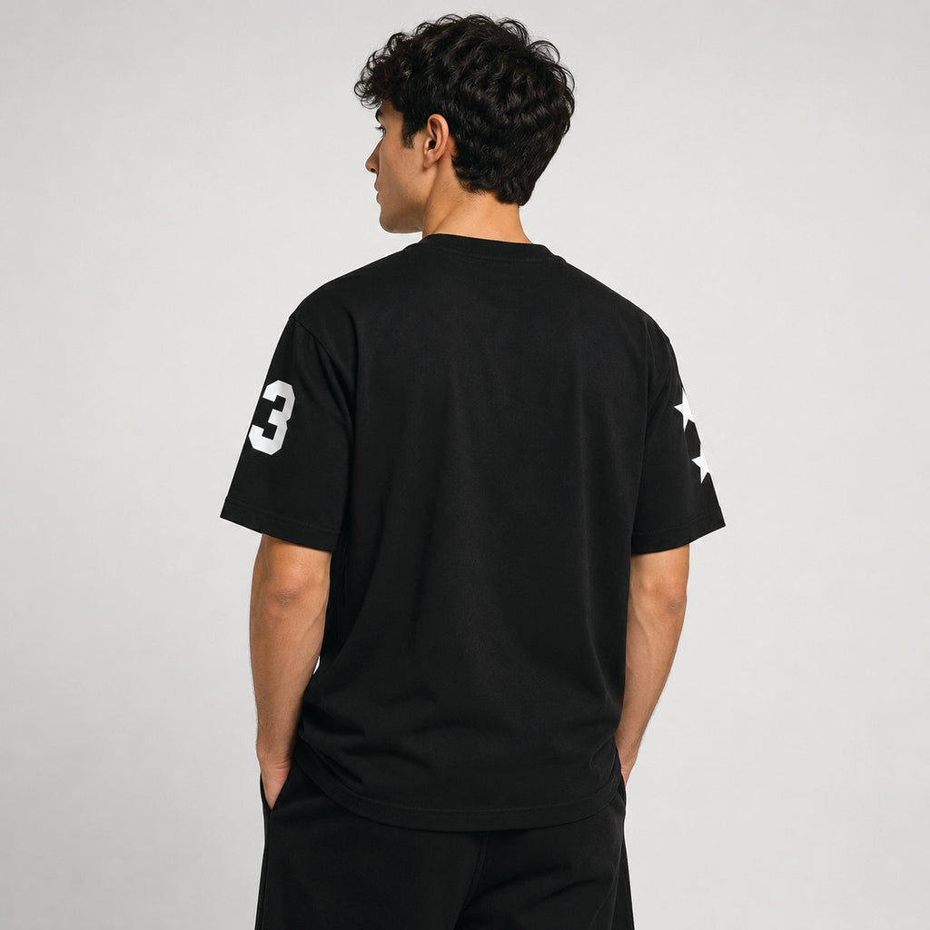 BLACK BASEBALL OVERSIZED T-SHIRT
